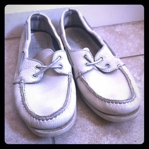 Authentic Cream White Leather Sperry Top-Siders